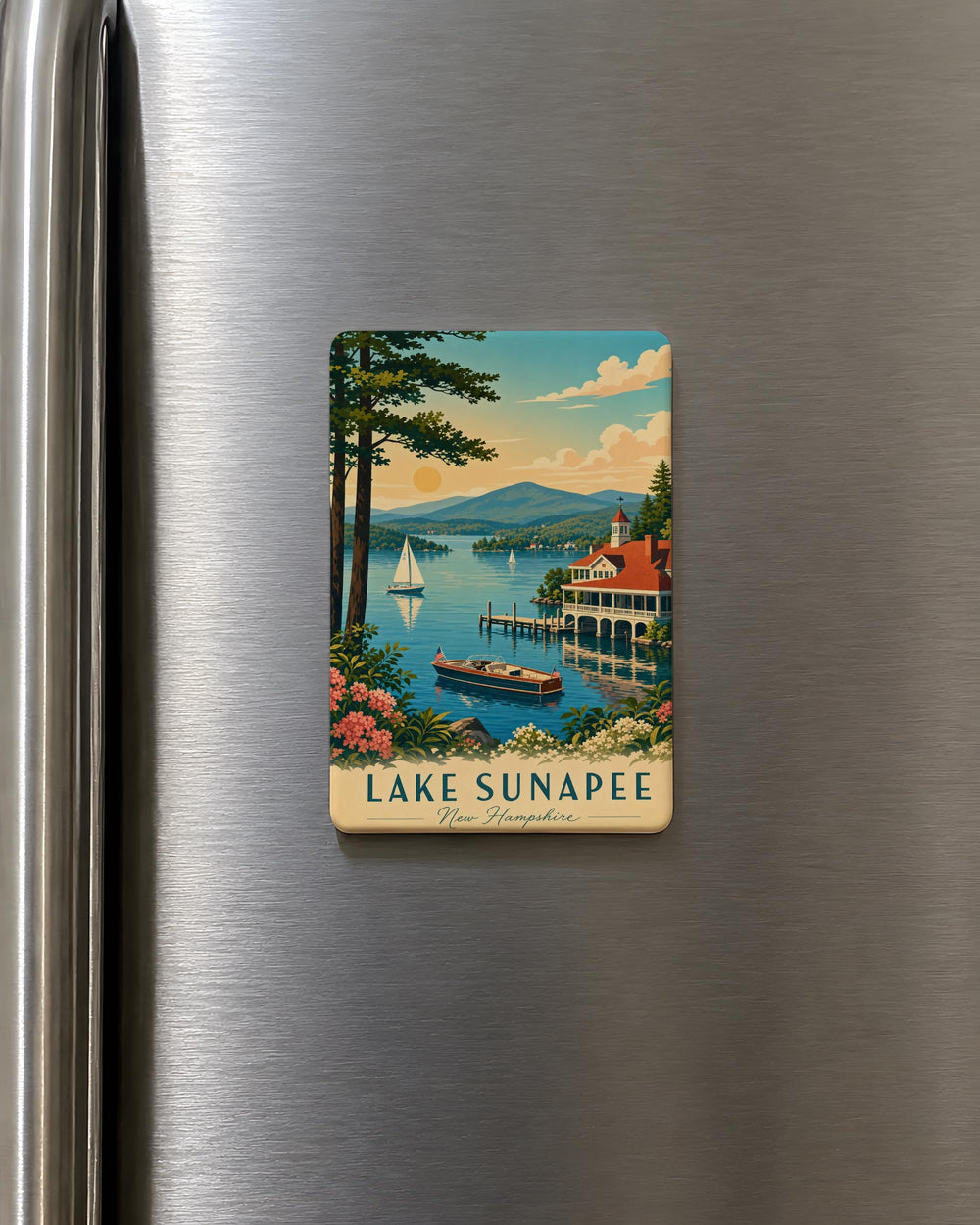 Lake Sunapee Fridge Magnet, New Hampshire Lake Souvenir Magnet, Lake Sunapee Travel Keepsake, Waterfront Gift
