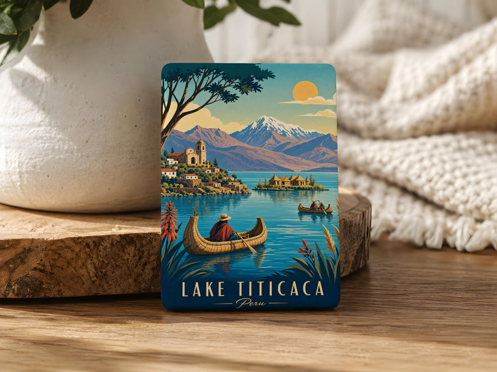 Lake Titicaca Fridge Magnet, Peru Bolivia Travel Souvenir, Andean Highlands Landmark Keepsake Gift