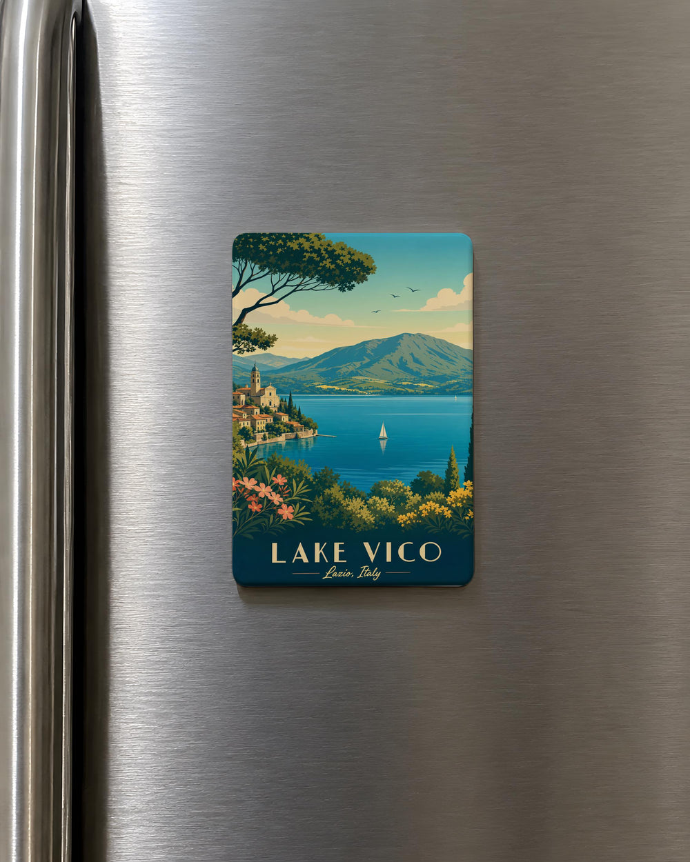 Lake Vico Fridge Magnet, Italy Travel Souvenir, Vico Lake Landscape Keepsake, Lazio Destination Magnet, Lake Vico Gift