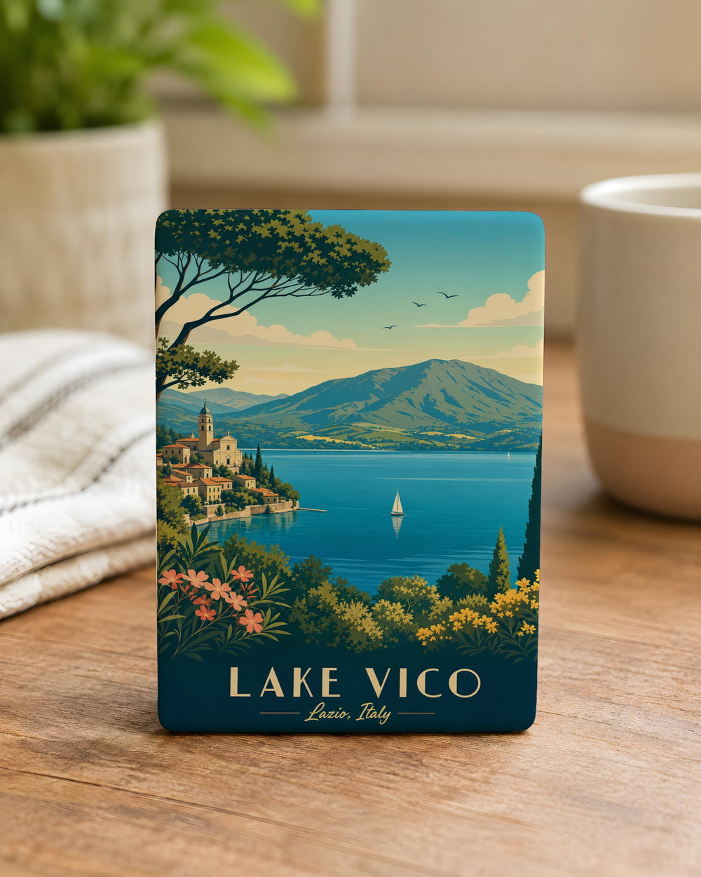 Lake Vico Fridge Magnet, Italy Travel Souvenir, Vico Lake Landscape Keepsake, Lazio Destination Magnet, Lake Vico Gift