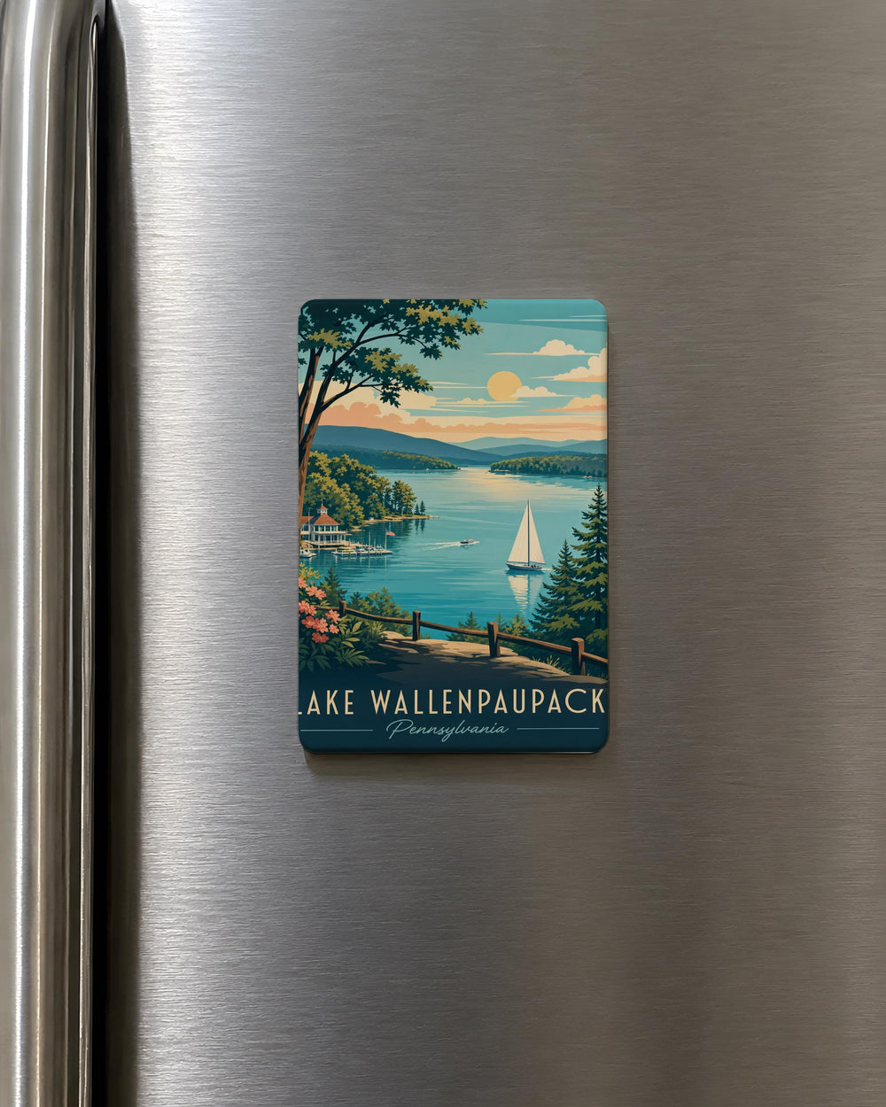 Lake Wallenpaupack Fridge Magnet, Pennsylvania Lake Souvenir Magnet, Wallenpaupack Travel Keepsake Magnet