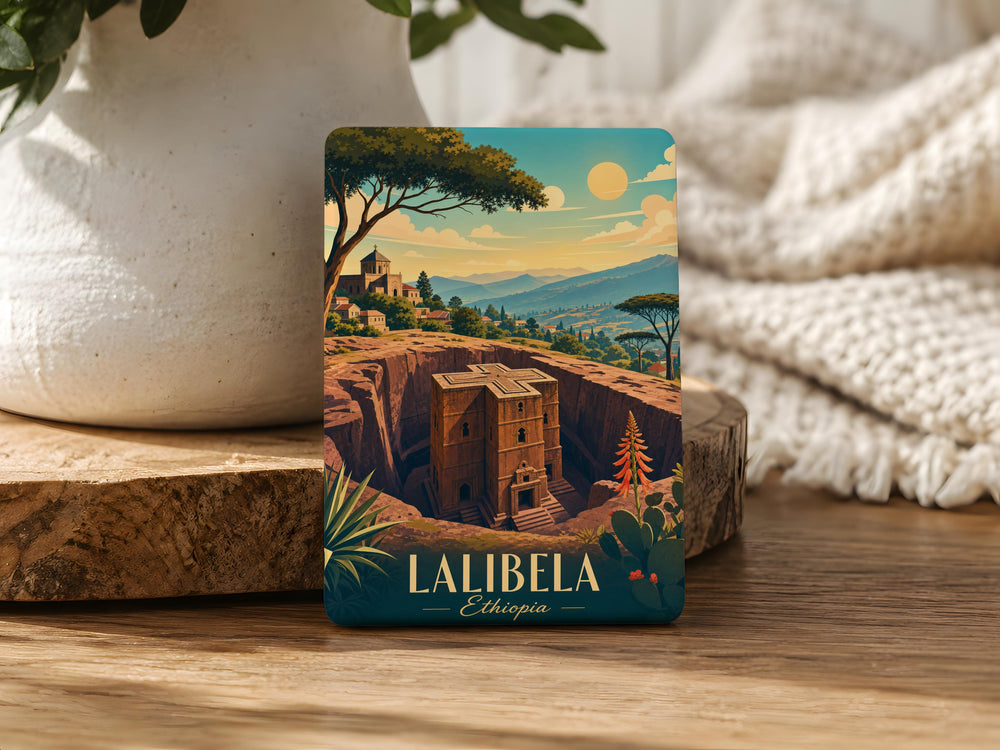 Lalibela Ethiopia Fridge Magnet, Rock-Hewn Churches Holy Site Souvenir, Ethiopian Landmark Travel Keepsake Magnet