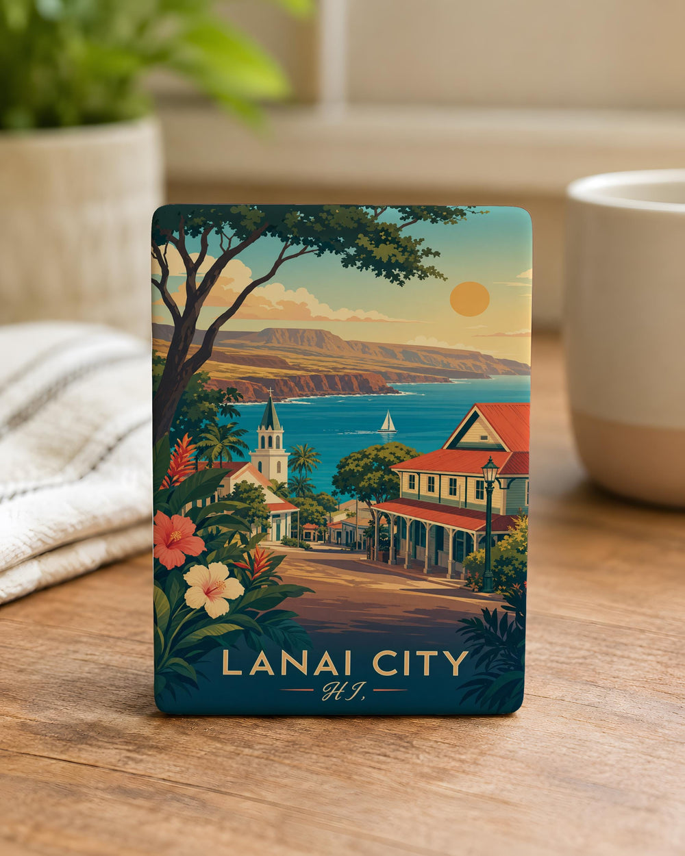 Lanai City HI Fridge Magnet, Hawaii Island Souvenir, Lanai City Travel Keepsake, Hawaiian Decor Magnet, Gift for Travelers
