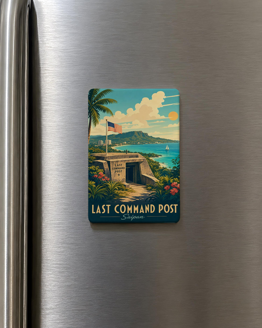 Last Command Post Saipan Fridge Magnet, WWII Saipan Battle Command Bunker Memorial Souvenir Magnet, Pacific War History Gift