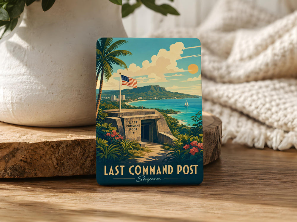 Last Command Post Saipan Fridge Magnet, WWII Saipan Battle Command Bunker Memorial Souvenir Magnet, Pacific War History Gift
