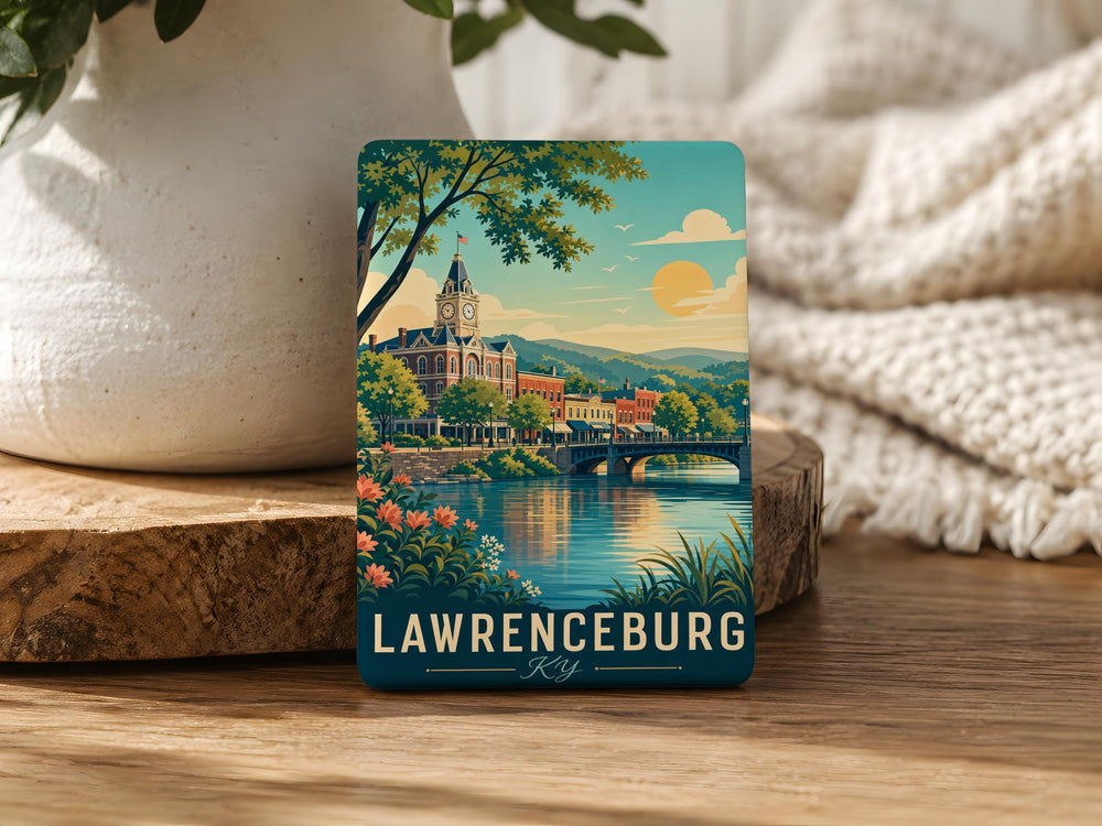 Lawrenceburg KY Fridge Magnet, Lawrenceburg Kentucky Souvenir Magnet, City Name Travel Gift, Hometown Keepsake Magnet