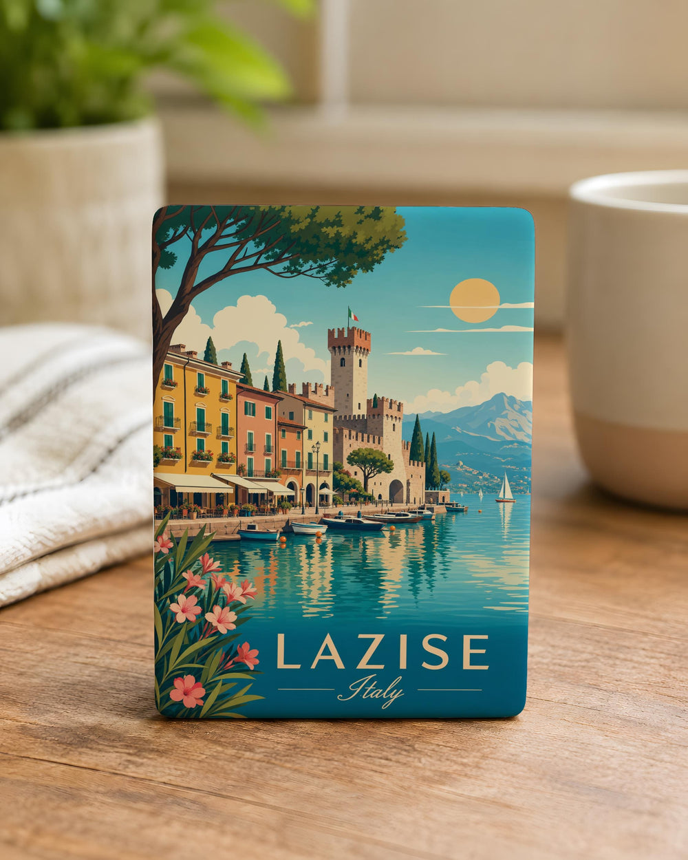 Lazise Italy Fridge Magnet, Lake Garda Souvenir, Lazise Town Travel Gift, Italian Village Keepsake Magnet