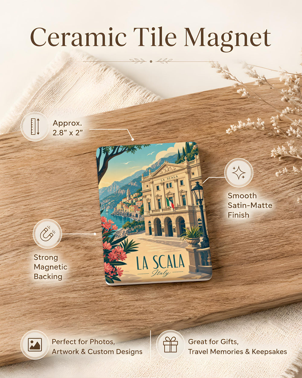 La Scala Opera House Fridge Magnet Milano Italy Landmark Souvenir Gift Travel Keepsake Kitchen Decor