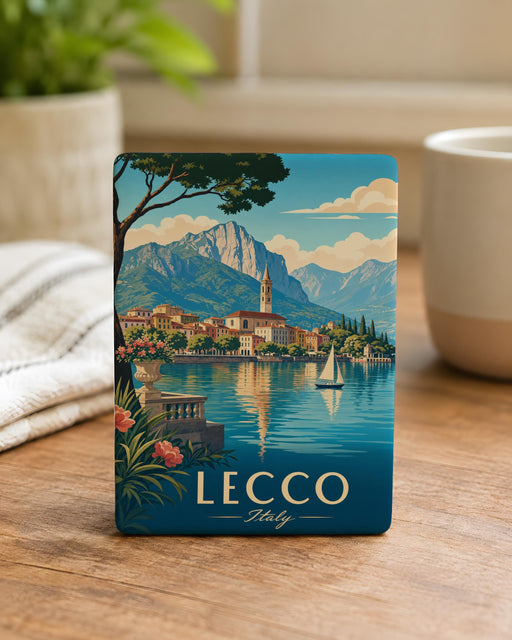 Lecco Italy Fridge Magnet, Lake Como Travel Souvenir Magnet, Lecco City Landmark Refrigerator Magnet