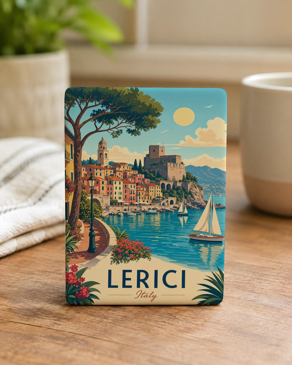 Lerici Italy Fridge Magnet, Lerici Liguria Souvenir Magnet, Italian Riviera Travel Gift, Coastal Town Landmark Magnet