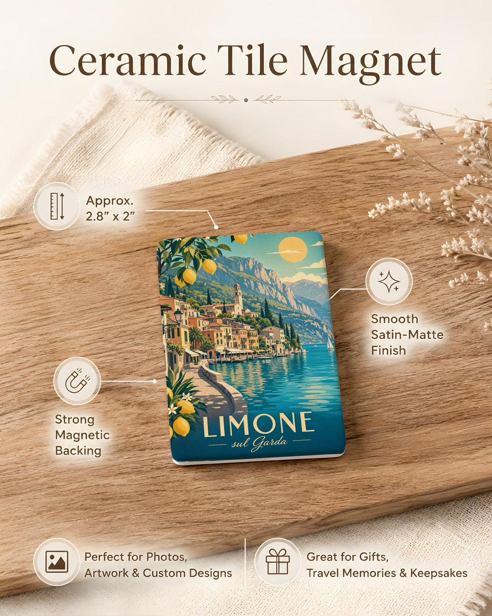 Limone sul Garda Fridge Magnet, Lake Garda Italy Souvenir Magnet, Italian Lakes Travel Keepsake, Limone sul Garda Gift