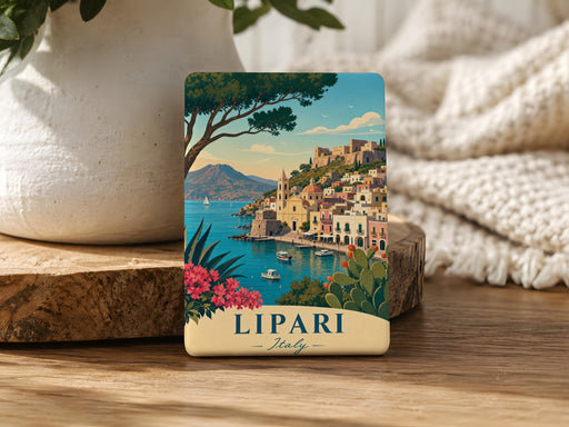 Lipari Italy Fridge Magnet, Lipari Island Sicily Souvenir Magnet, Aeolian Islands Travel Gift, Italian Island Keepsake Magnet