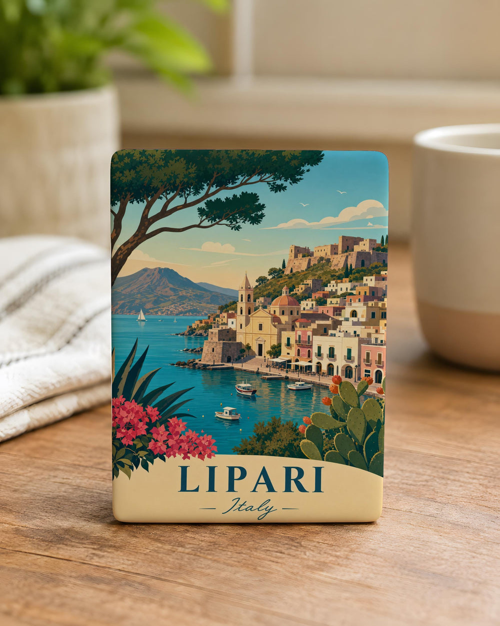 Lipari Italy Fridge Magnet, Lipari Island Sicily Souvenir Magnet, Aeolian Islands Travel Gift, Italian Island Keepsake Magnet