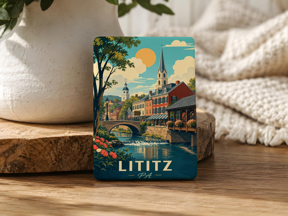 Lititz PA Fridge Magnet, Lititz Pennsylvania Souvenir Magnet, Lititz Travel Gift, Lancaster County PA Magnet, Pennsylvania Keepsake Magnet
