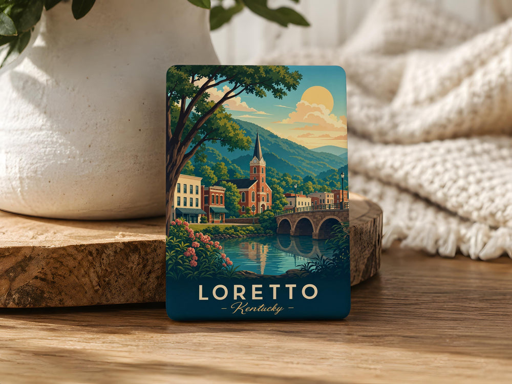 Loretto KY Fridge Magnet, Loretto Kentucky Souvenir Magnet, Small Town Travel Gift, Kentucky Keepsake Magnet