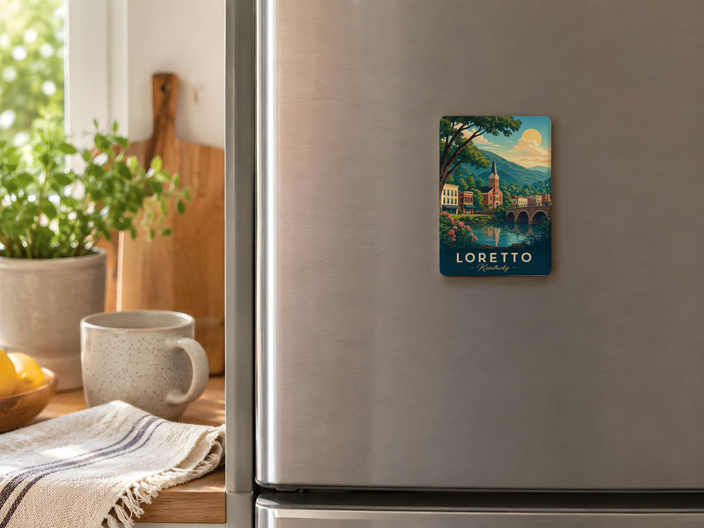 Loretto KY Fridge Magnet, Loretto Kentucky Souvenir Magnet, Small Town Travel Gift, Kentucky Keepsake Magnet