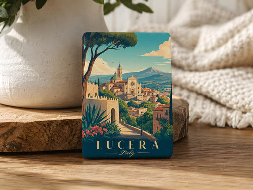 Lucera Italy Fridge Magnet, Lucera Puglia Souvenir Magnet, Italy Travel Gift, Italian Town Keepsake Magnet, Lucera Landmark Magnet