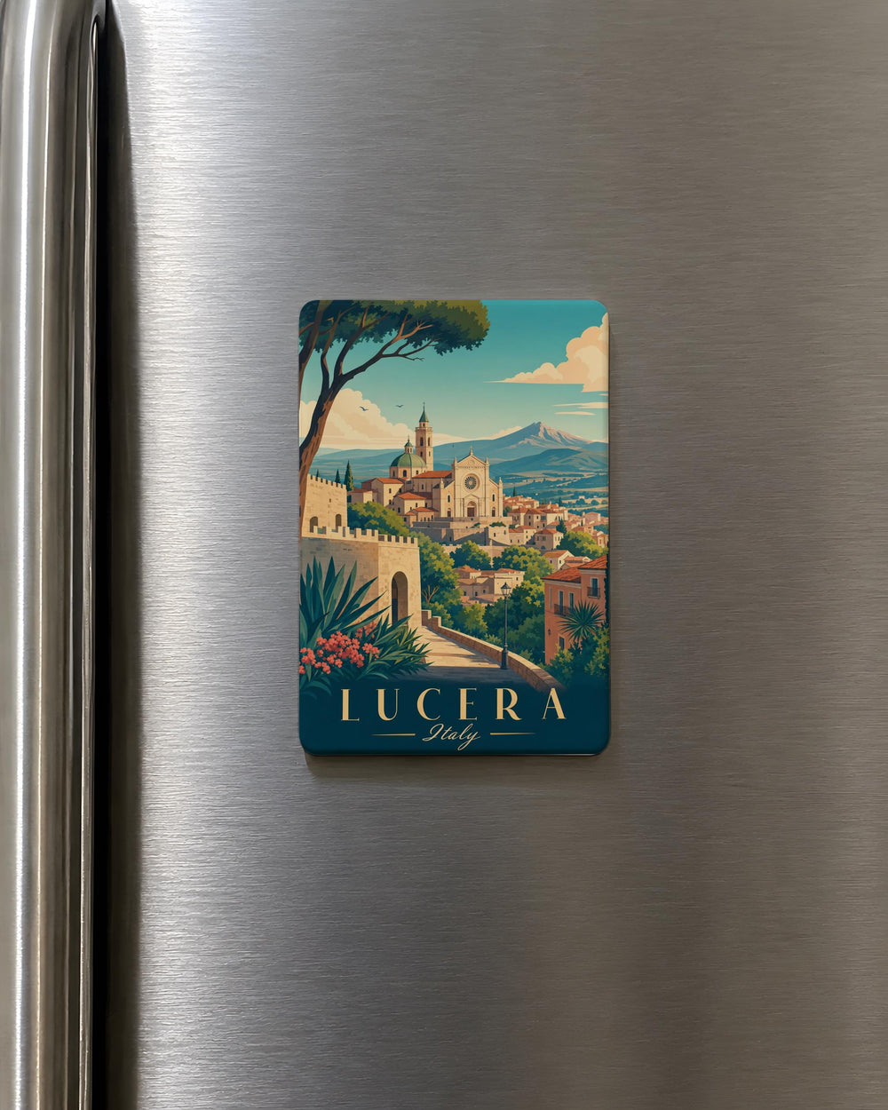 Lucera Italy Fridge Magnet, Lucera Puglia Souvenir Magnet, Italy Travel Gift, Italian Town Keepsake Magnet, Lucera Landmark Magnet