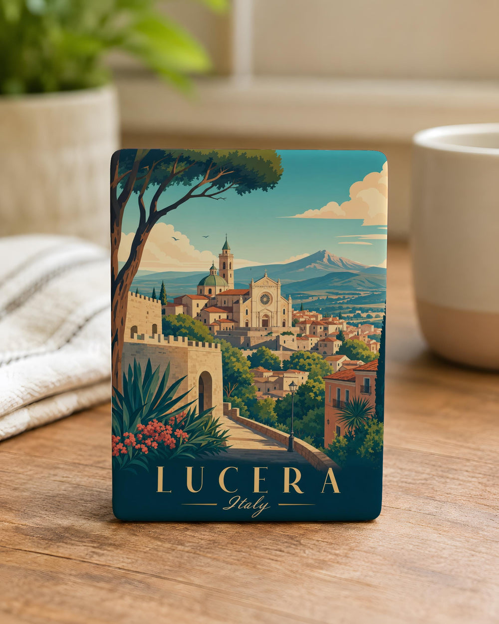 Lucera Italy Fridge Magnet, Lucera Puglia Souvenir Magnet, Italy Travel Gift, Italian Town Keepsake Magnet, Lucera Landmark Magnet