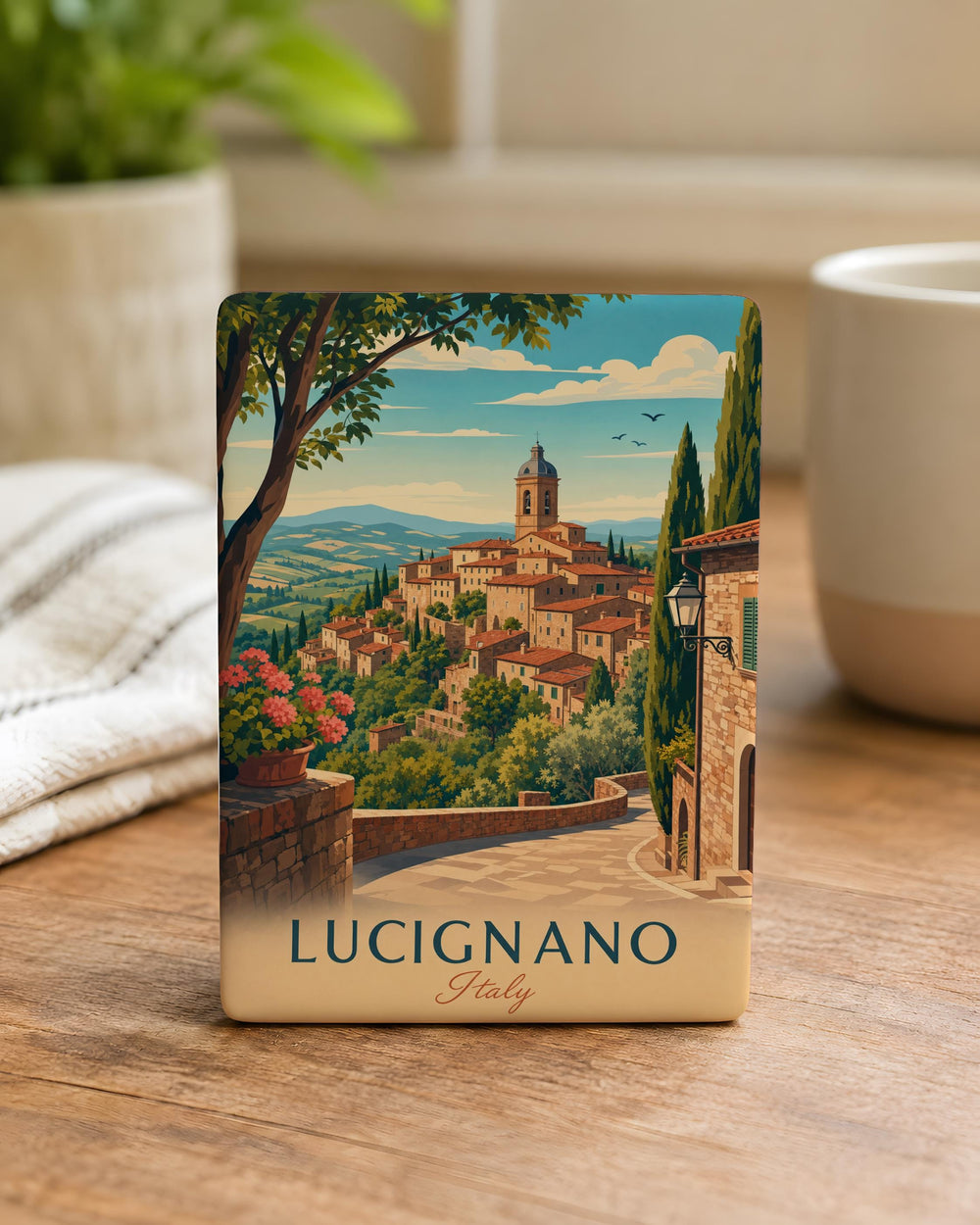 Lucignano Italy Fridge Magnet, Lucignano Town Souvenir Magnet, Tuscany Travel Gift, Italian Village Keepsake Magnet