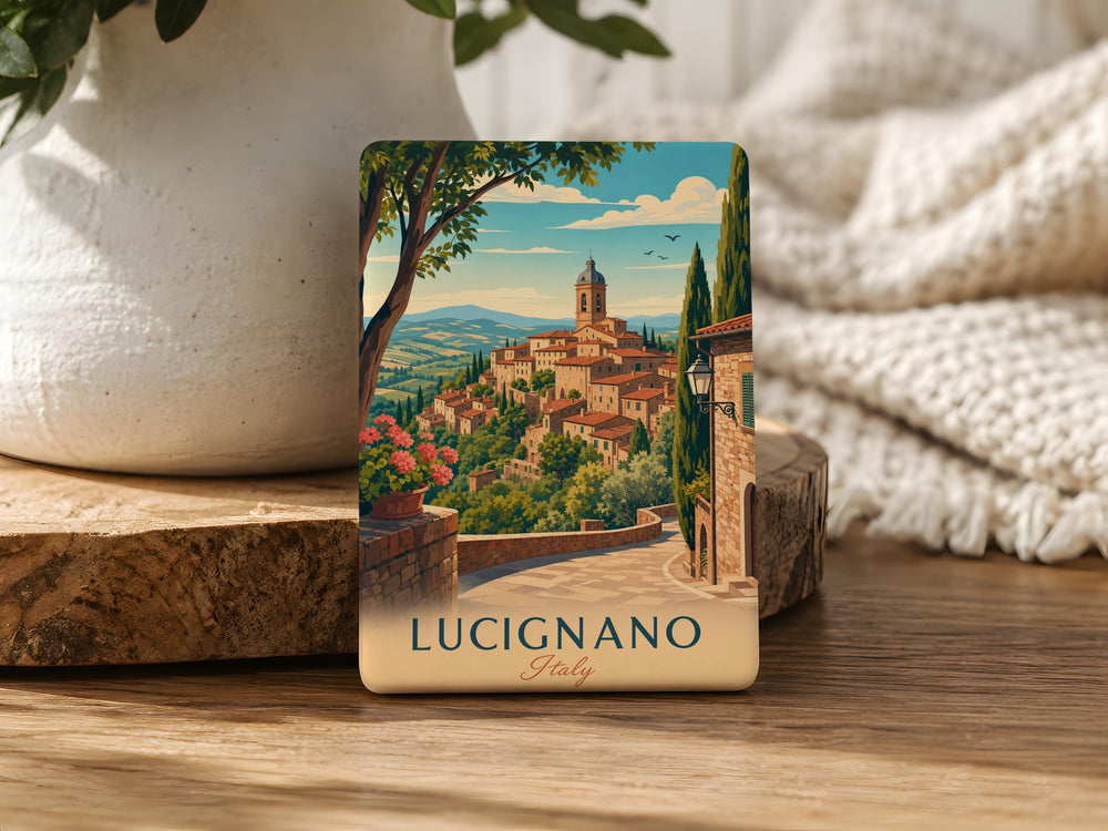 Lucignano Italy Fridge Magnet, Lucignano Town Souvenir Magnet, Tuscany Travel Gift, Italian Village Keepsake Magnet