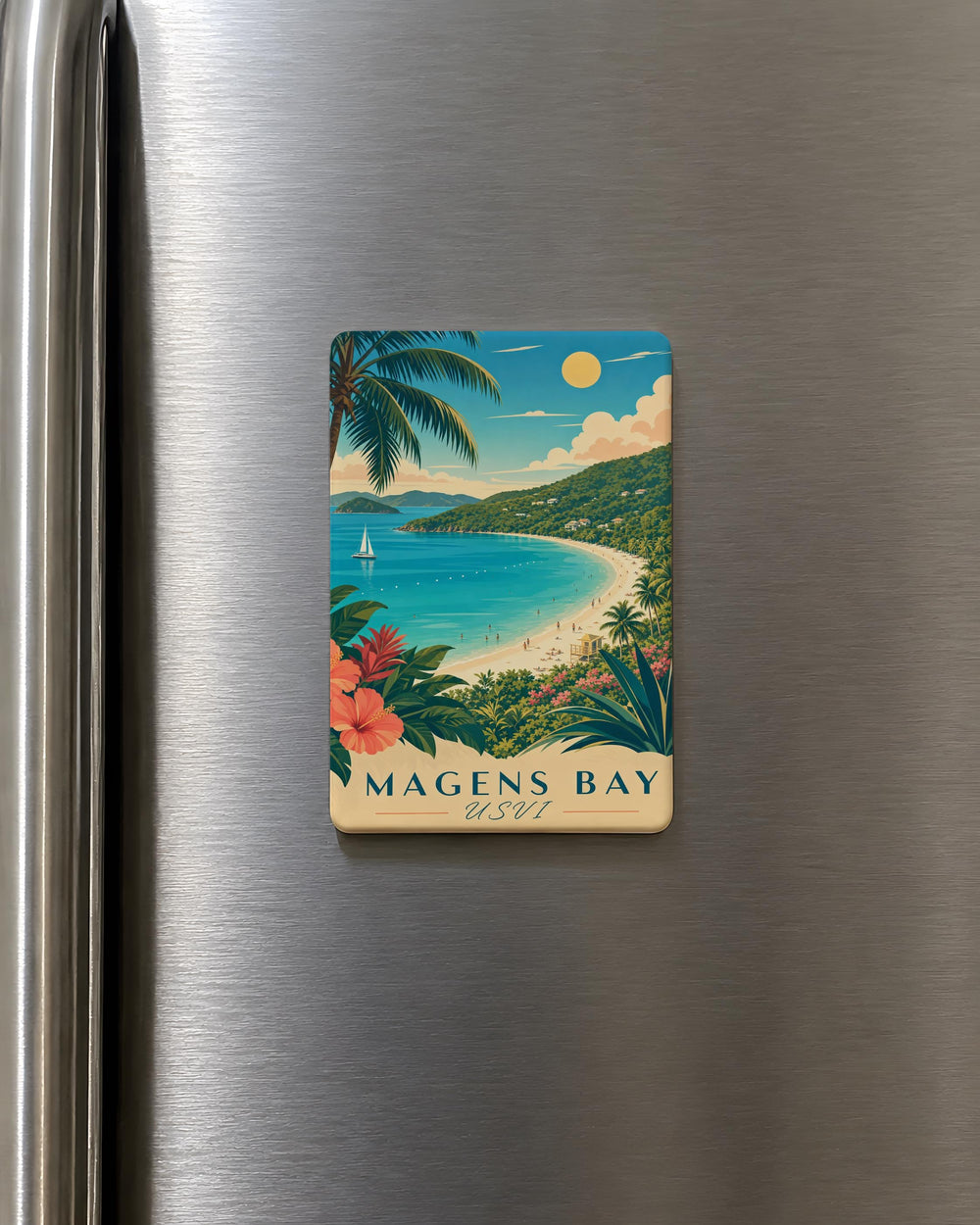 Magens Bay USVI Fridge Magnet, St Thomas Virgin Islands Souvenir, Caribbean Beach Travel Keepsake Magnet