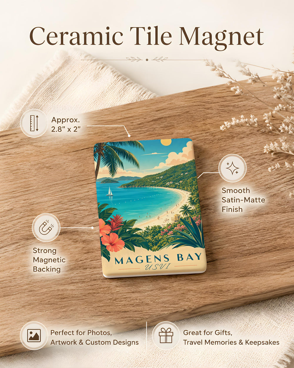 Magens Bay USVI Fridge Magnet, St Thomas Virgin Islands Souvenir, Caribbean Beach Travel Keepsake Magnet