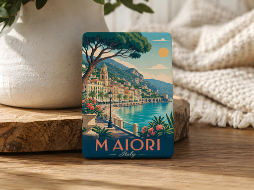 Maiori Italy Fridge Magnet, Amalfi Coast Travel Souvenir, Italian Coastal Town Landmark Magnet, Vacation Keepsake Gift