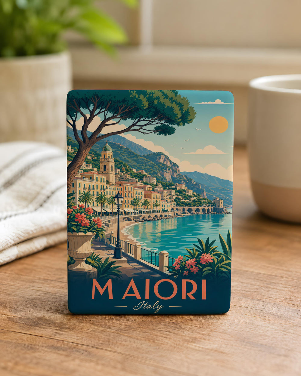 Maiori Italy Fridge Magnet, Amalfi Coast Travel Souvenir, Italian Coastal Town Landmark Magnet, Vacation Keepsake Gift