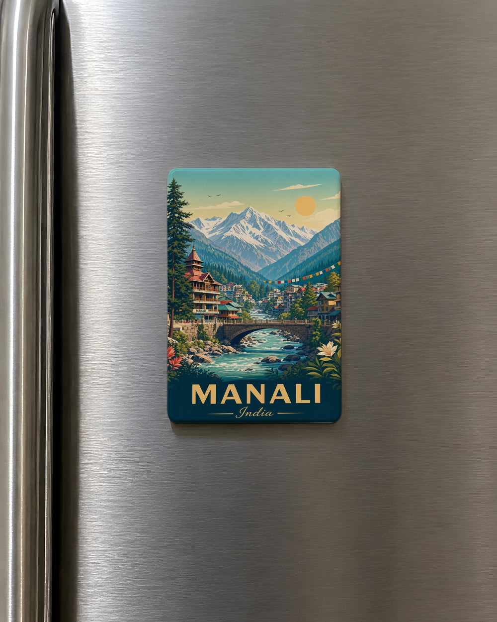 Manali India Fridge Magnet, Manali Himachal Pradesh Souvenir Magnet, Himalayan Mountain Travel Keepsake Gift