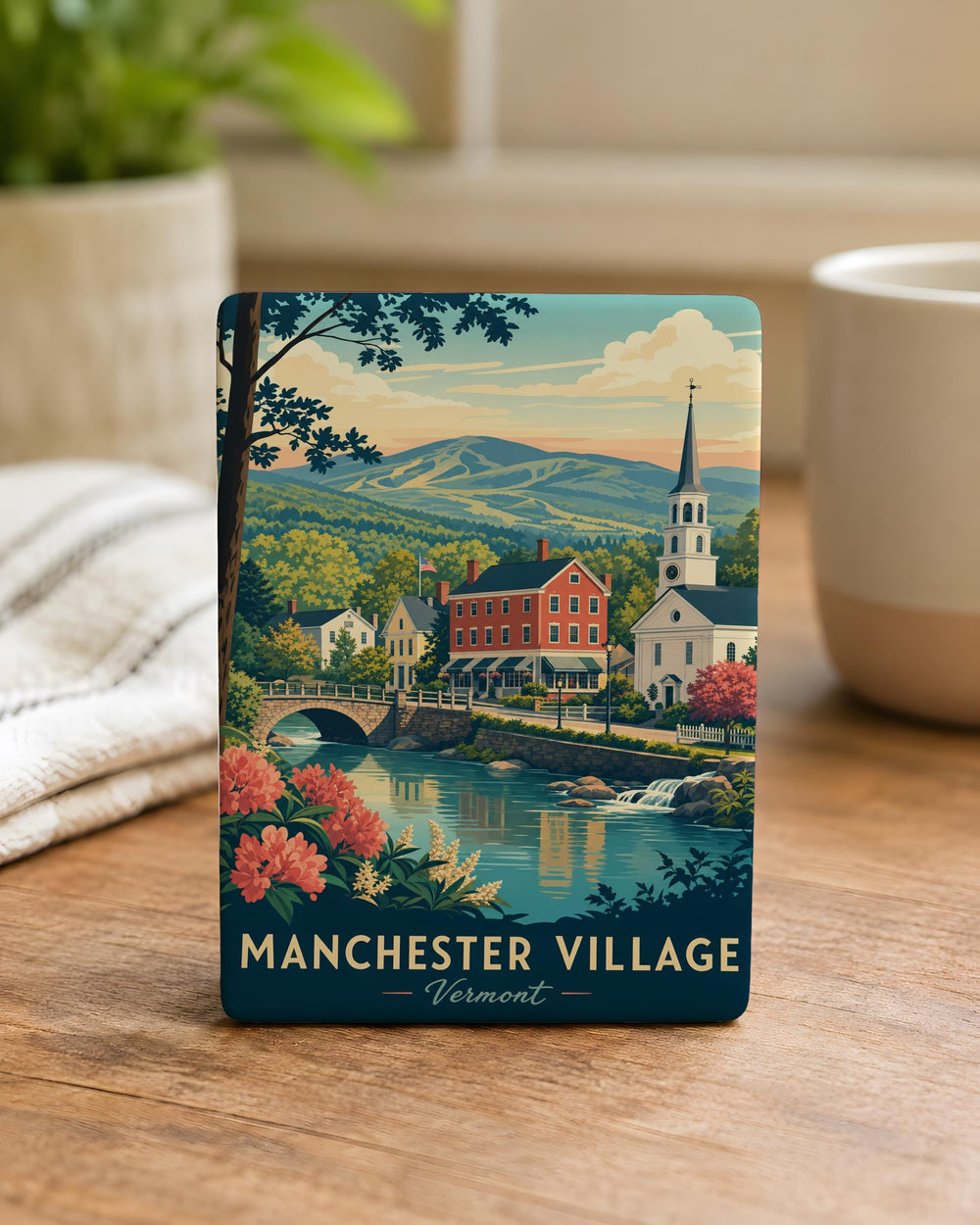 Manchester Village Vermont Fridge Magnet, VT Souvenir Magnet, Manchester VT Travel Gift, New England Keepsake Magnet