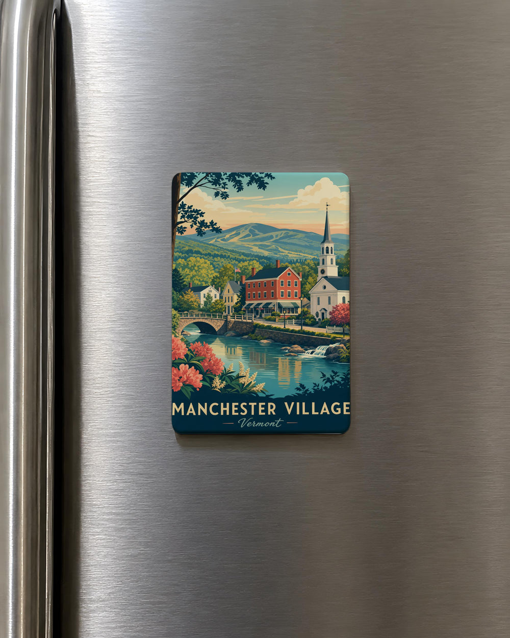 Manchester Village Vermont Fridge Magnet, VT Souvenir Magnet, Manchester VT Travel Gift, New England Keepsake Magnet