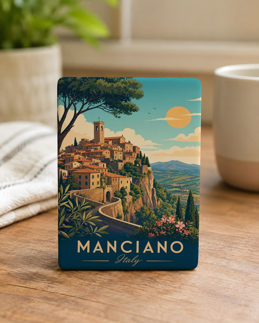 Manciano Italy Fridge Magnet, Manciano Tuscany Souvenir Magnet, Italian Travel Gift, Italy Vacation Keepsake, Manciano Town Magnet
