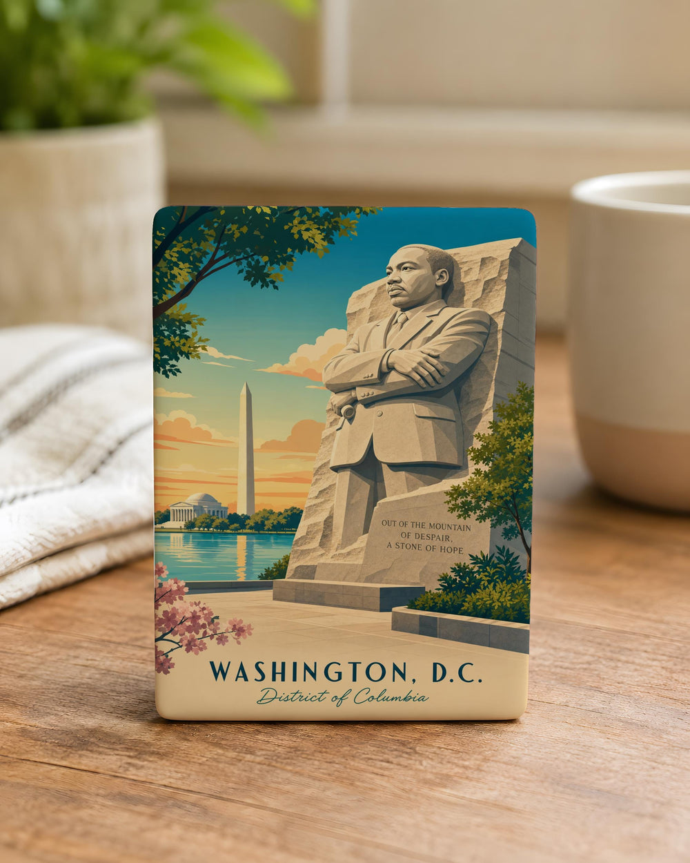 Martin Luther King Jr Memorial Fridge Magnet, Washington DC Landmark Souvenir Magnet, Civil Rights Tribute Refrigerator Magnet