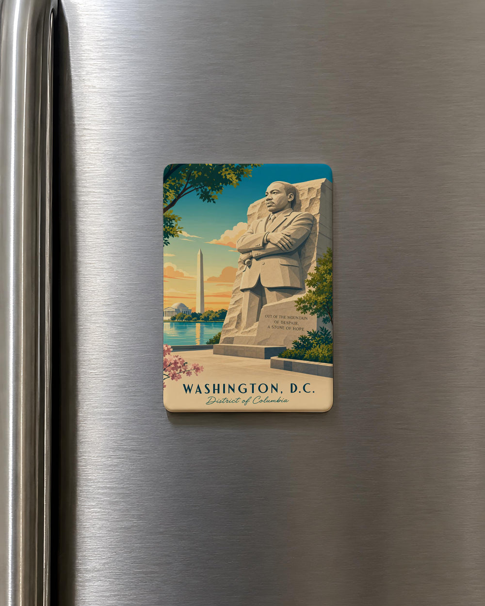 Martin Luther King Jr Memorial Fridge Magnet, Washington DC Landmark Souvenir Magnet, Civil Rights Tribute Refrigerator Magnet