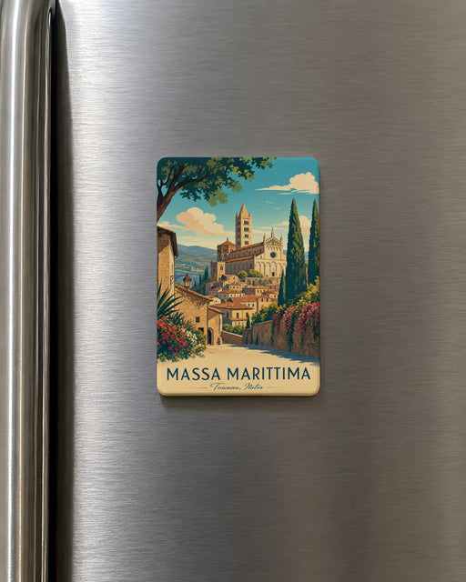 Massa Marittima Italy Fridge Magnet, Tuscan Hill Town Souvenir Magnet, Travel Gift, Italian City Landmark Magnet