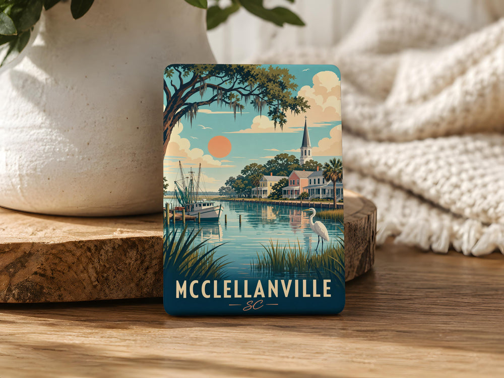 McClellanville SC Fridge Magnet, McClellanville South Carolina Souvenir Magnet, Coastal Town Travel Gift, Lowcountry Keepsake Magnet