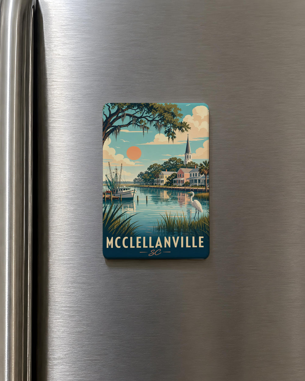 McClellanville SC Fridge Magnet, McClellanville South Carolina Souvenir Magnet, Coastal Town Travel Gift, Lowcountry Keepsake Magnet