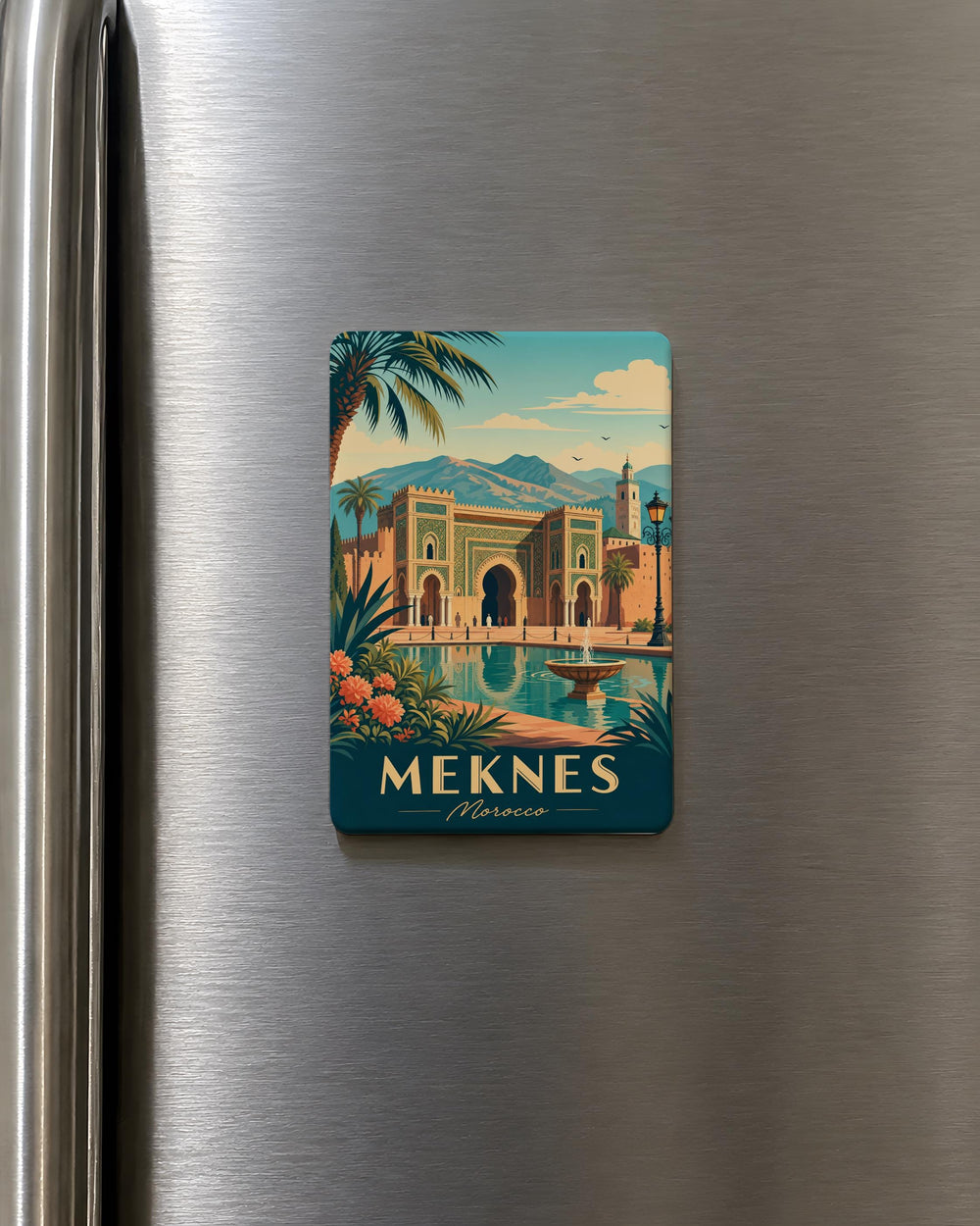Meknes Morocco Fridge Magnet, Meknes City Souvenir Magnet, Morocco Travel Gift, Meknes Landmark Keepsake Magnet