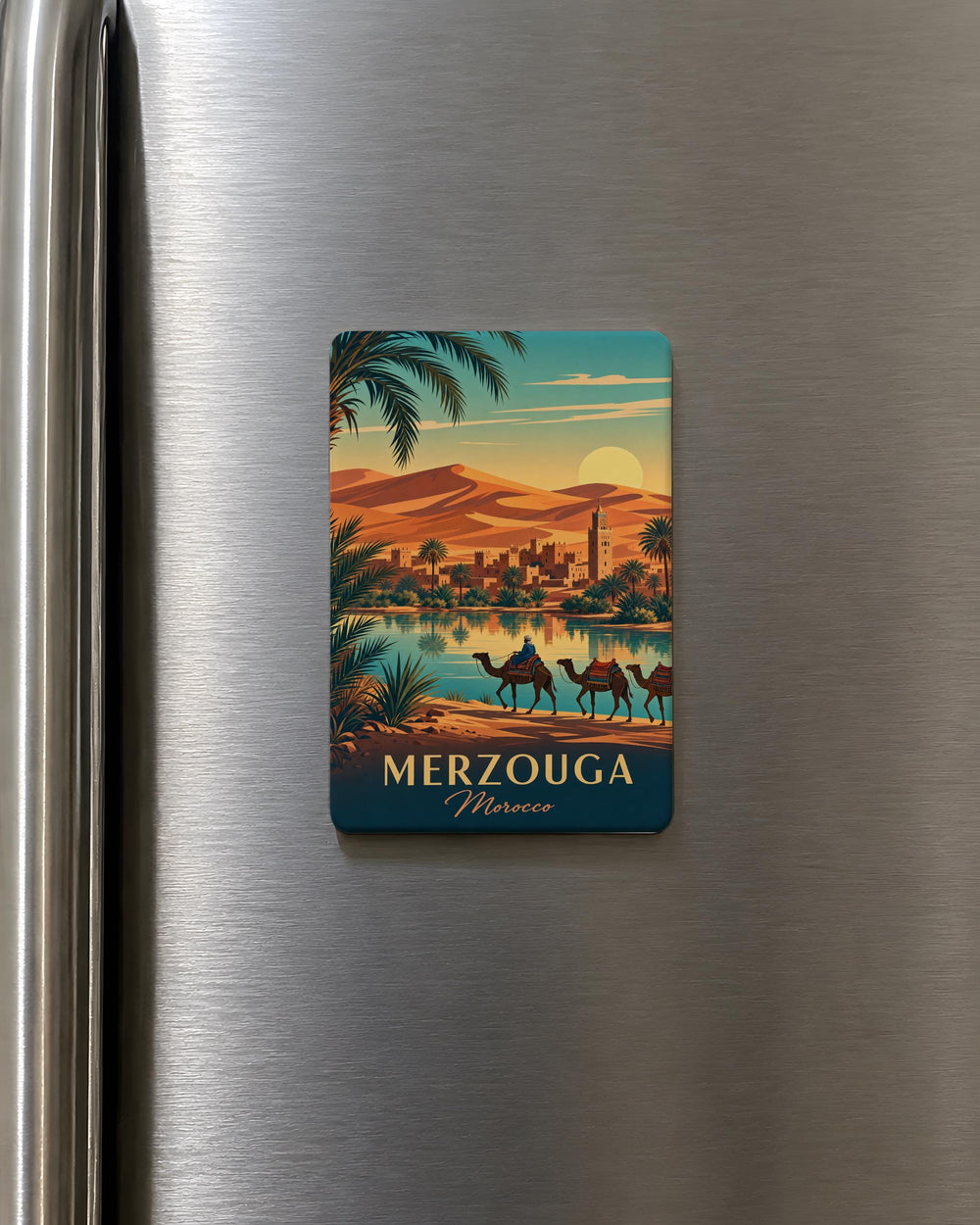 Merzouga Morocco Fridge Magnet, Sahara Desert Dunes Souvenir, Erg Chebbi Travel Keepsake Magnet, Moroccan Desert Gift