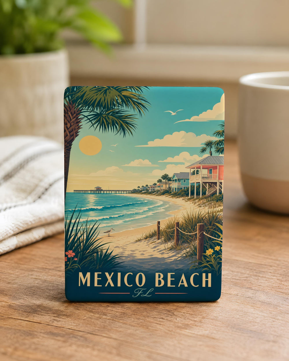 Mexico Beach Florida Fridge Magnet, Coastal Vacation Souvenir, Gulf Coast Beach Town Travel Keepsake Gift