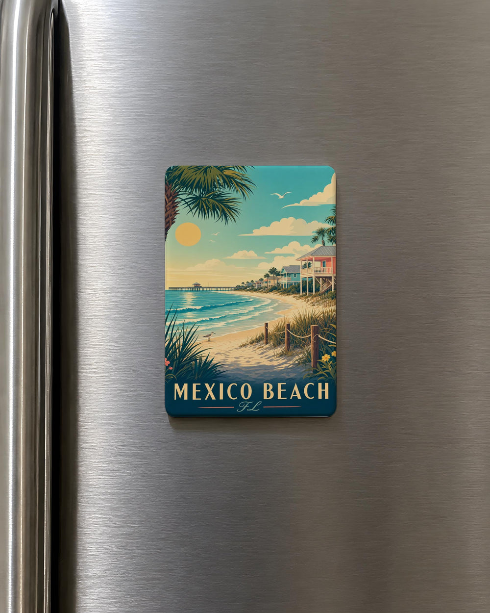 Mexico Beach Florida Fridge Magnet, Coastal Vacation Souvenir, Gulf Coast Beach Town Travel Keepsake Gift