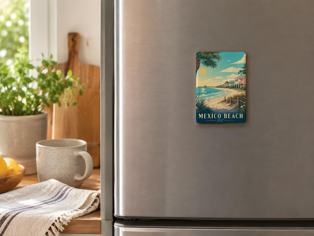 Mexico Beach Florida Fridge Magnet, Coastal Vacation Souvenir, Gulf Coast Beach Town Travel Keepsake Gift
