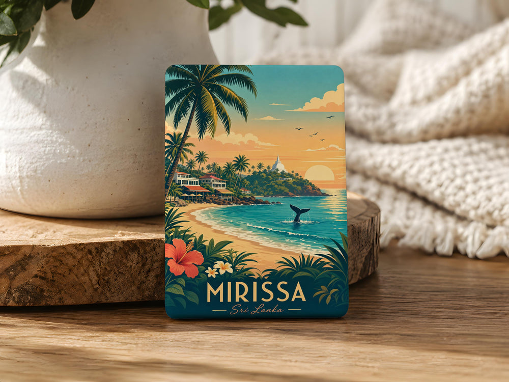 Mirissa Sri Lanka Fridge Magnet, Mirissa Beach Souvenir Magnet, Sri Lanka Travel Keepsake, Ocean Coast Landmark Gift