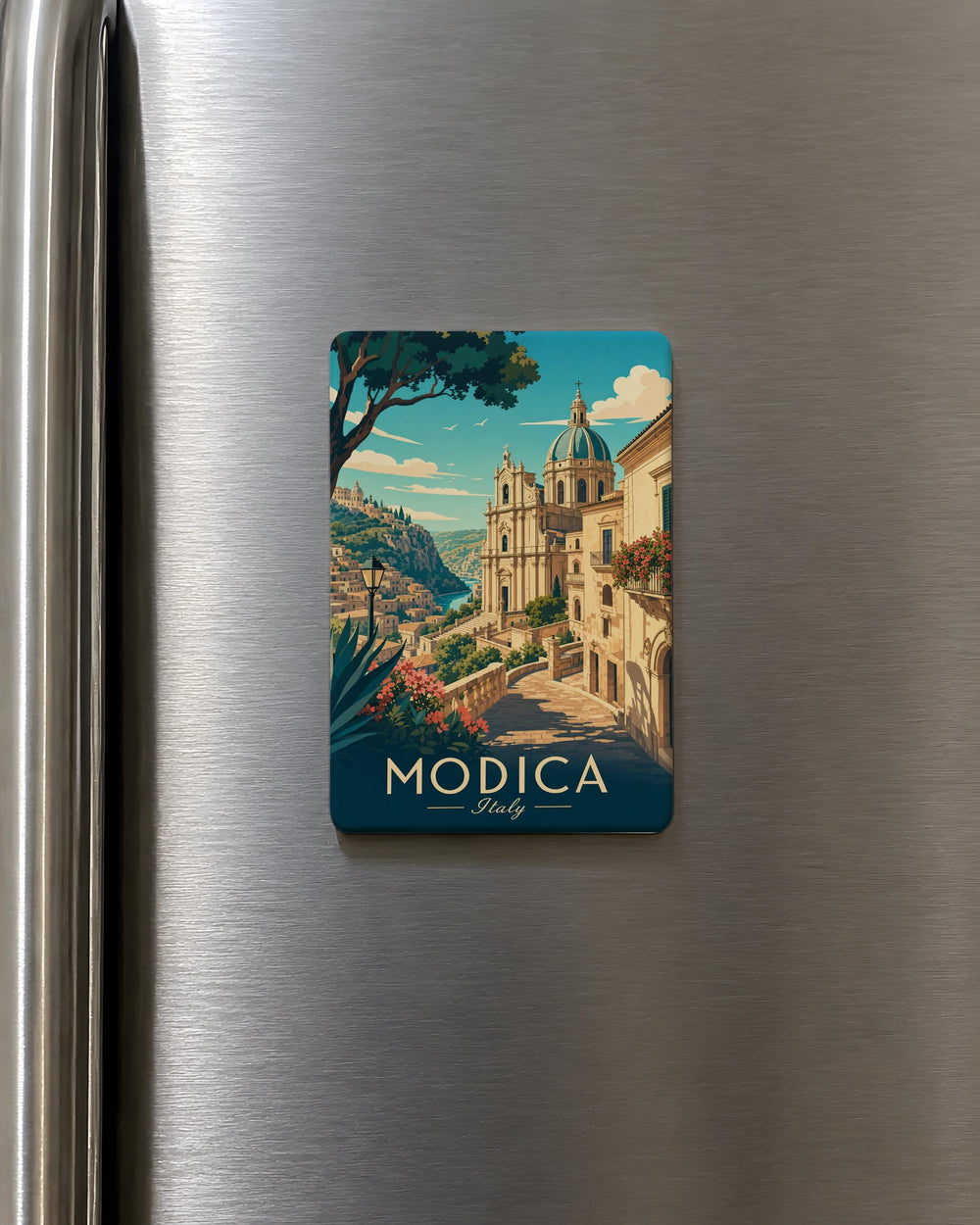 Modica Italy Fridge Magnet, Modica Sicily Souvenir Magnet, Italian Travel Keepsake, Modica City Landmark Refrigerator Magnet