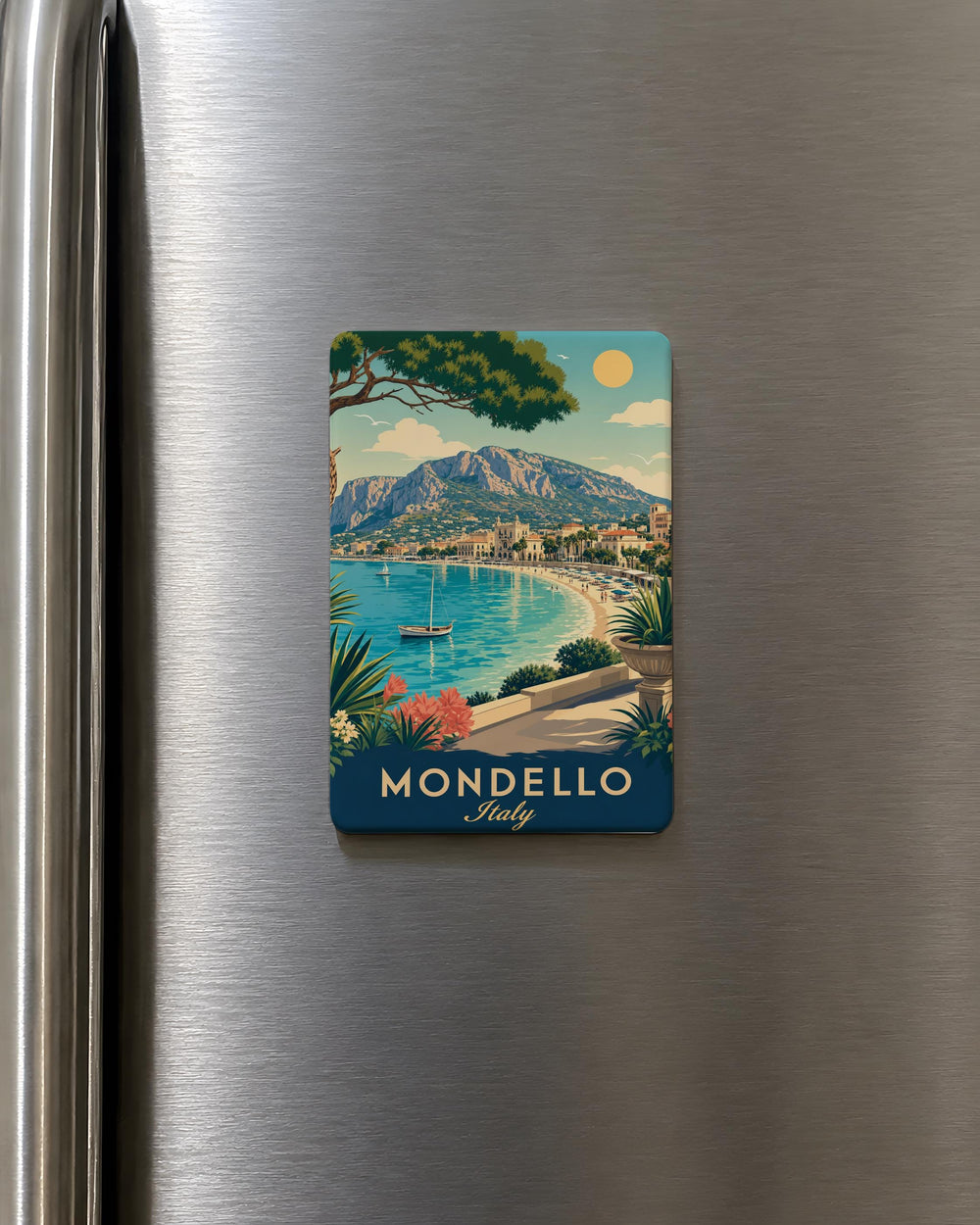 Mondello Italy Fridge Magnet, Mondello Beach Sicily Souvenir Magnet, Palermo Coastal Travel Gift, Italy Vacation Keepsake Magnet