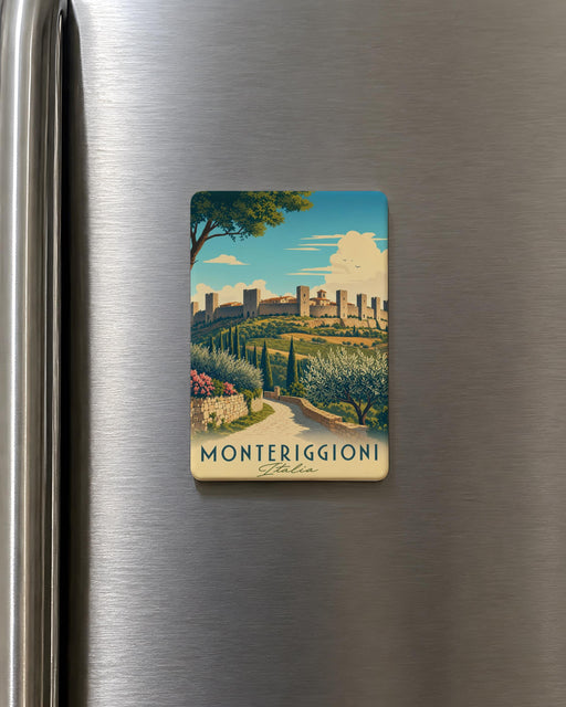 Monteriggioni Fridge Magnet, Tuscany Italy Medieval Walled Town Souvenir Magnet, Travel Gift, Italian Village Keepsake Magnet