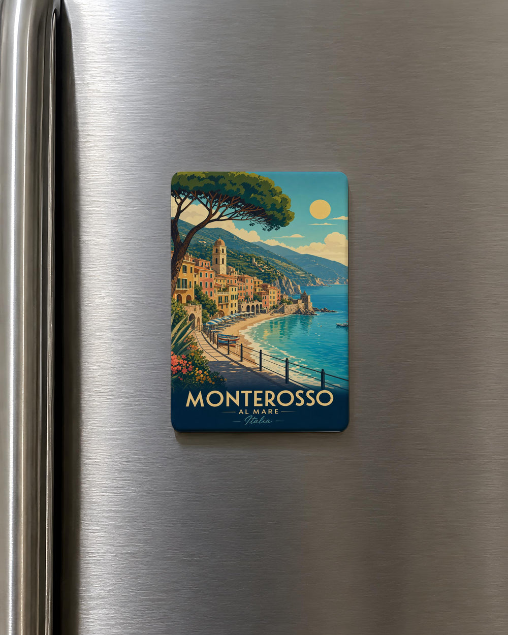 Monterosso al Mare Fridge Magnet, Cinque Terre Italy Coastal Village Souvenir Magnet, Italian Riviera Travel Gift