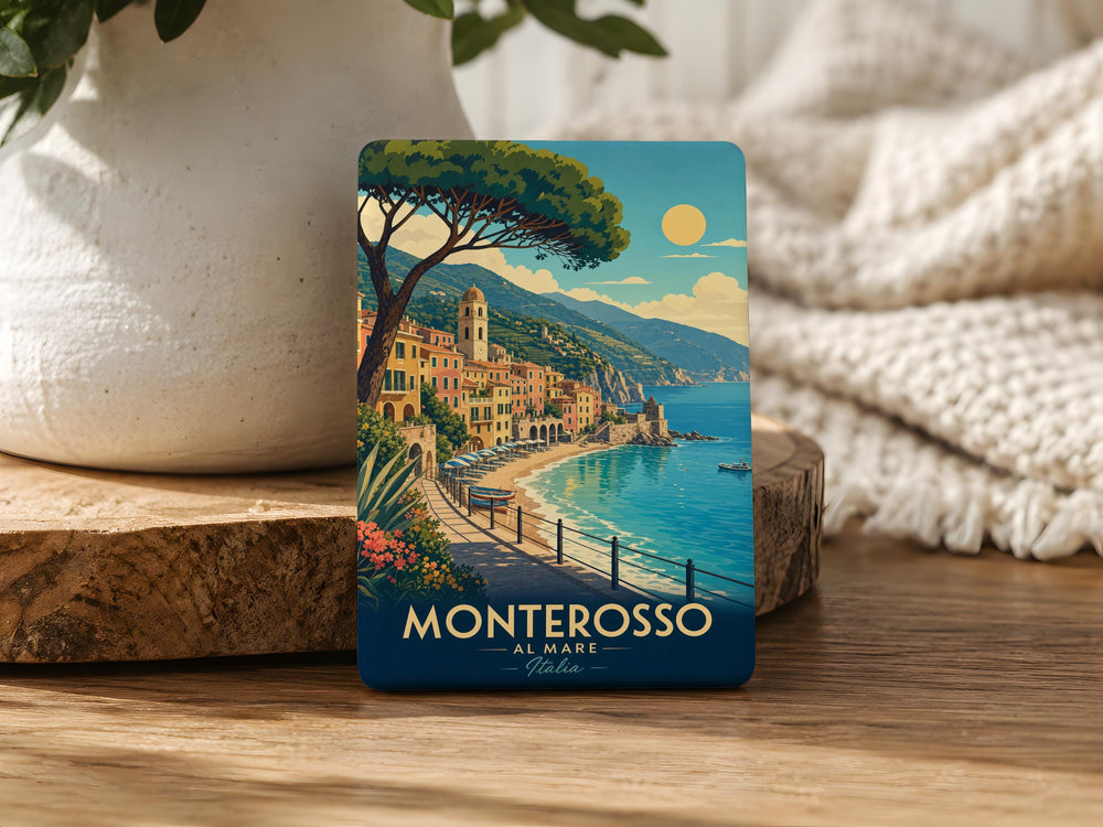 Monterosso al Mare Fridge Magnet, Cinque Terre Italy Coastal Village Souvenir Magnet, Italian Riviera Travel Gift