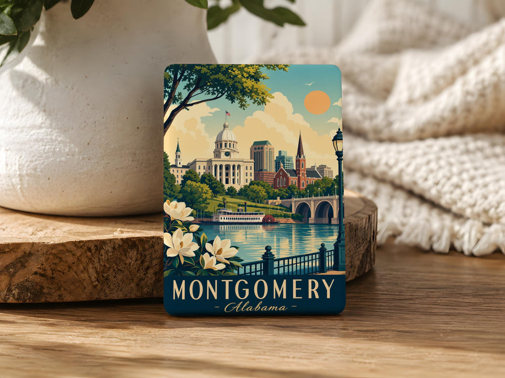 Montgomery Alabama Fridge Magnet, Montgomery AL Souvenir Magnet, Alabama Travel Gift, Montgomery City Keepsake Magnet